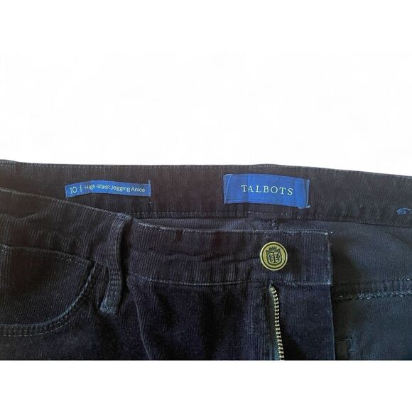 TALBOTS Corduroy Black Women's Sz 10 High-Waist Jegging Ankle Pants Jeans - Picture 4 of 8